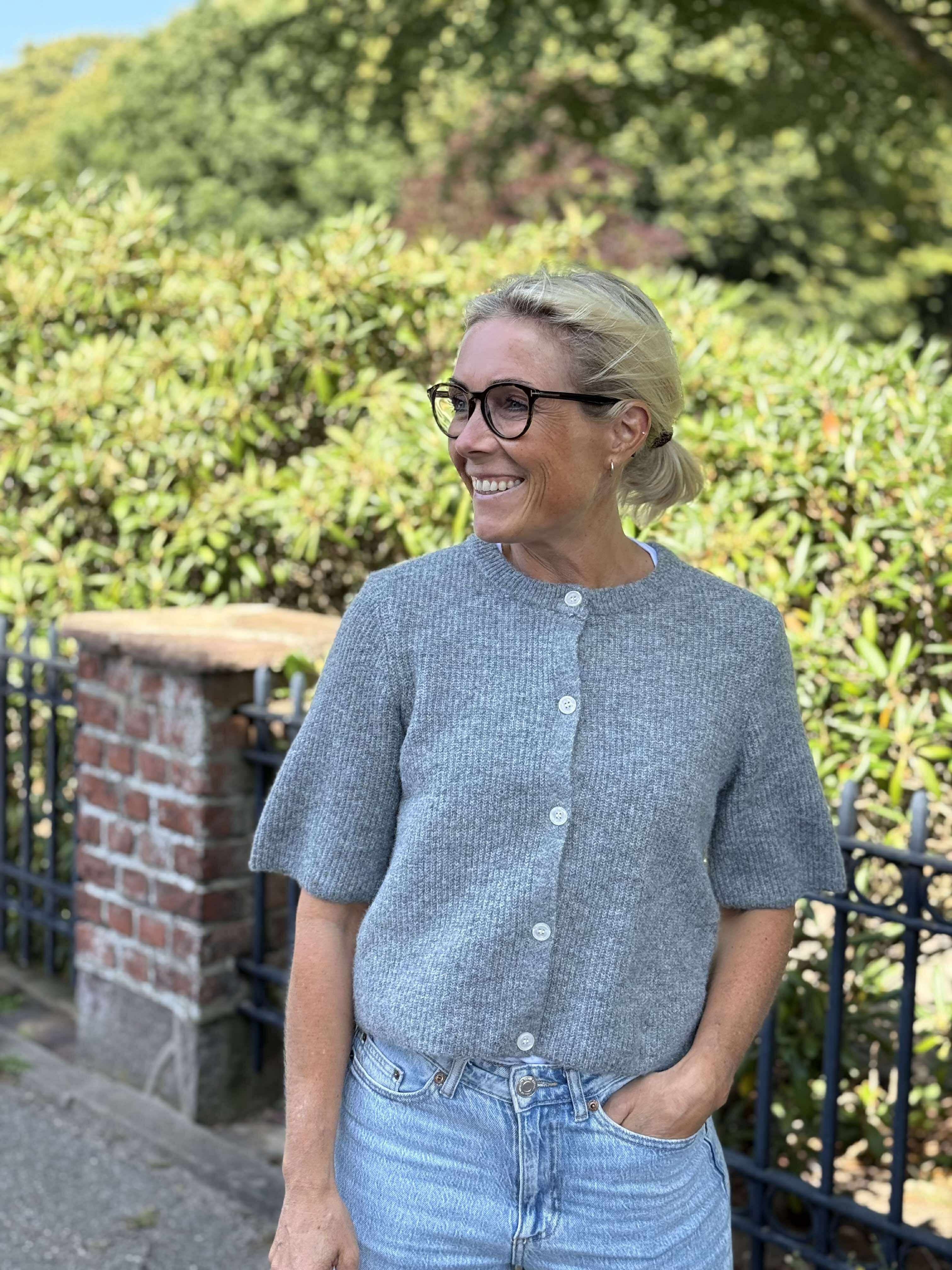 PCSILLY Knit Cardigan - Medium Grey Melange